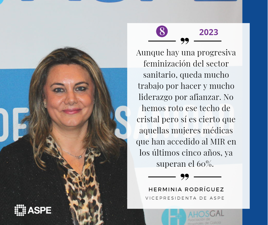 Herminia es vicepresidenta de Hospitales San Roque y vicepresidenta de ASPE y por tanto, un buen ejemplo de liderazgo femenino en el sector sanitario